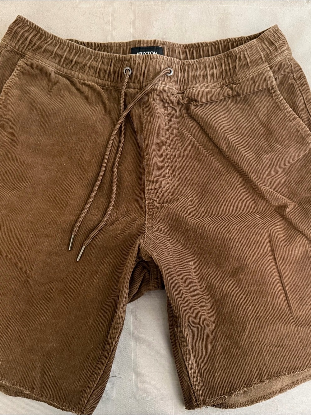 Brixton Men's Corduroy Drawstring Shorts in Brown